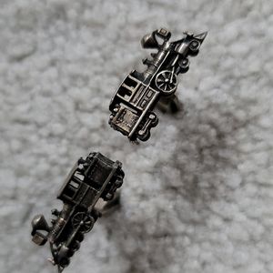 Vintage Sterling Train Cufflinks